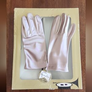 NIB Vintage Finale Women's Satin Gloves - Taupe‎
